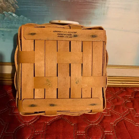 Bundle 𝅺2 Longaberger 1996 Handwoven Large/Small Square Baskets   12'' - Picture 13 of 16